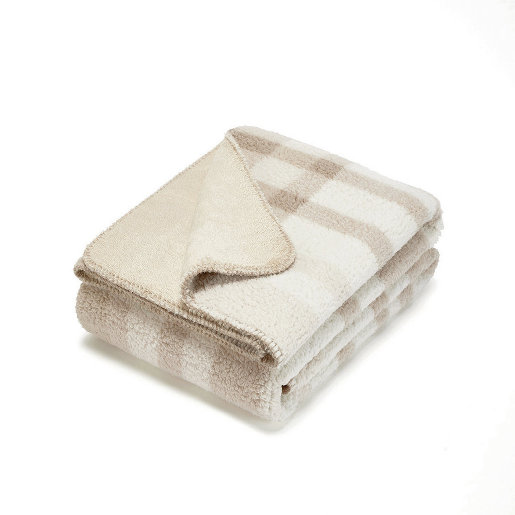 Plaid En Polaire - Beige / Taupe - Square