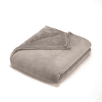 Maxi Fleece Throw/Bedspread - Taupe - Plain