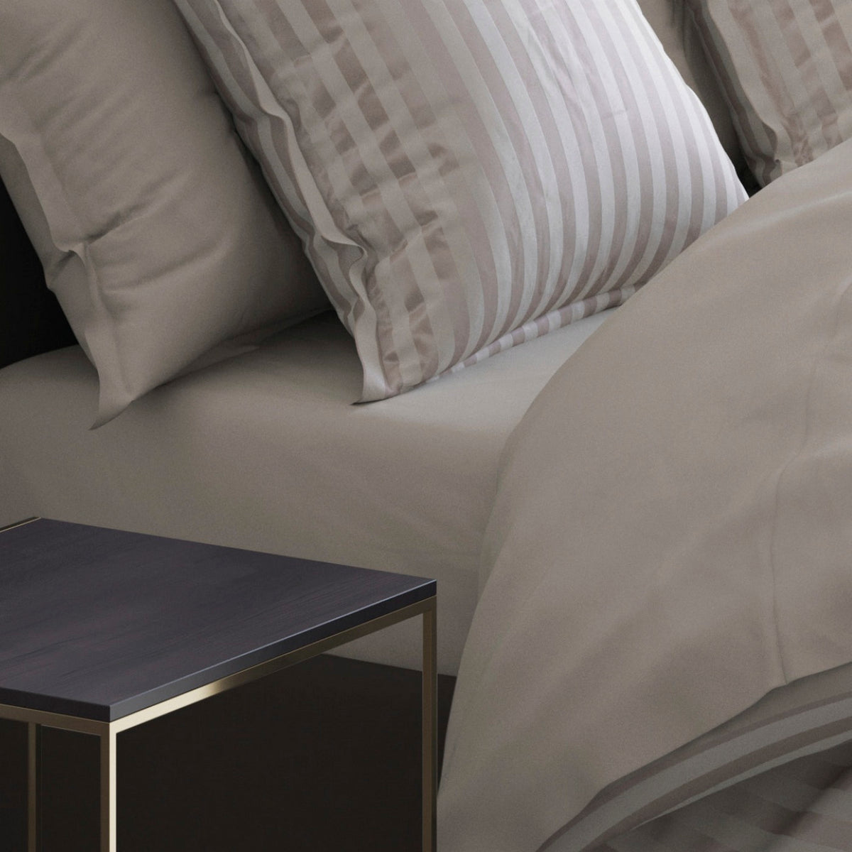 Drap-Housse Satin De Coton - Taupe - Uni