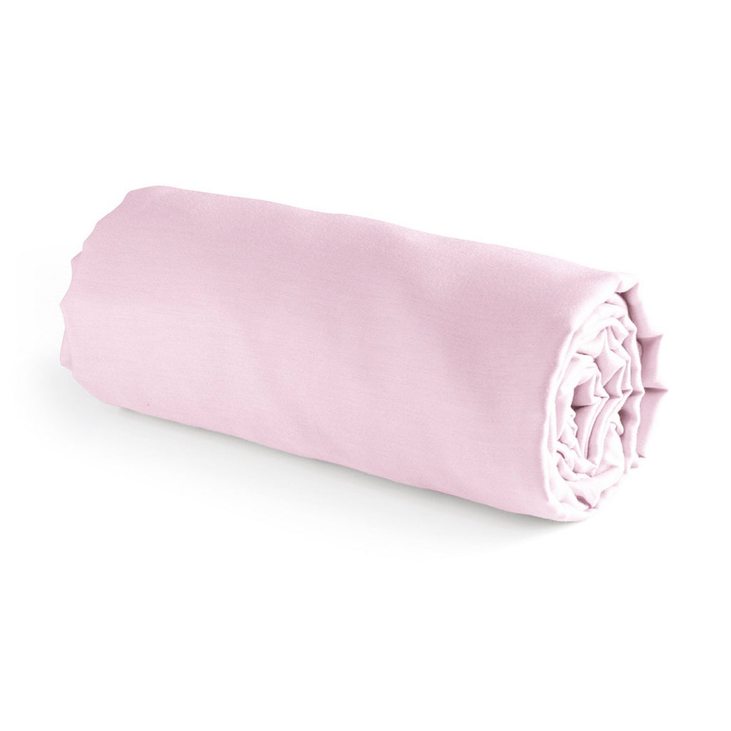 Lenzuolo Con Angoli In Raso Di Cotone - Rosa Chiaro - Tinta Unita