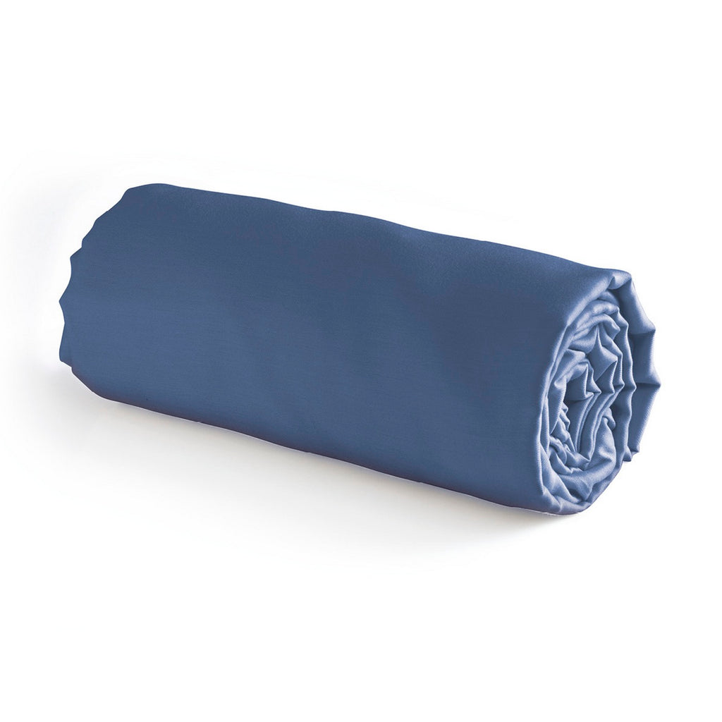 Drap-Housse Satin De Coton - Bleu Foncé - Uni