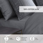 Drap-Housse Satin De Coton - Gris Clair - Uni