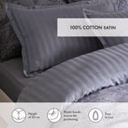 Drap-Housse Satin De Coton - Gris Foncé - Uni