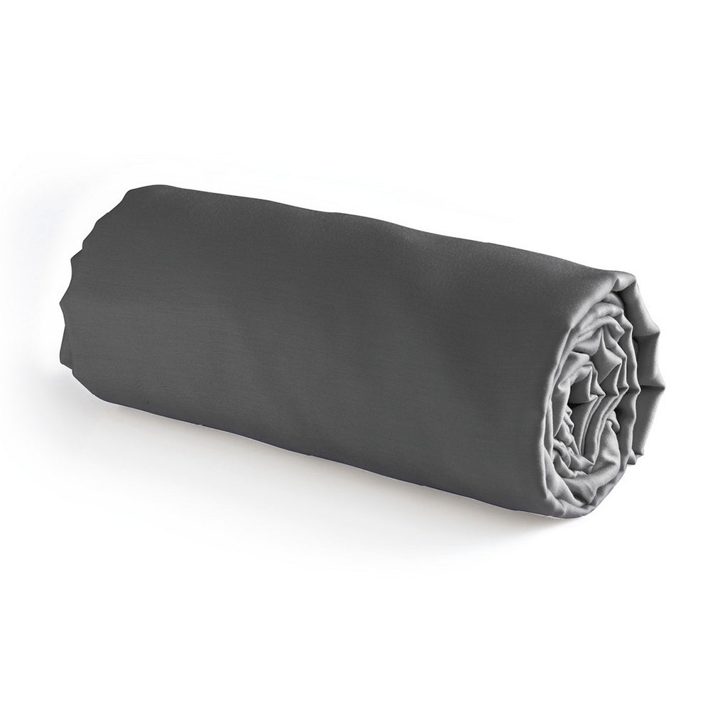 Drap-Housse Satin De Coton - Gris Foncé - Uni