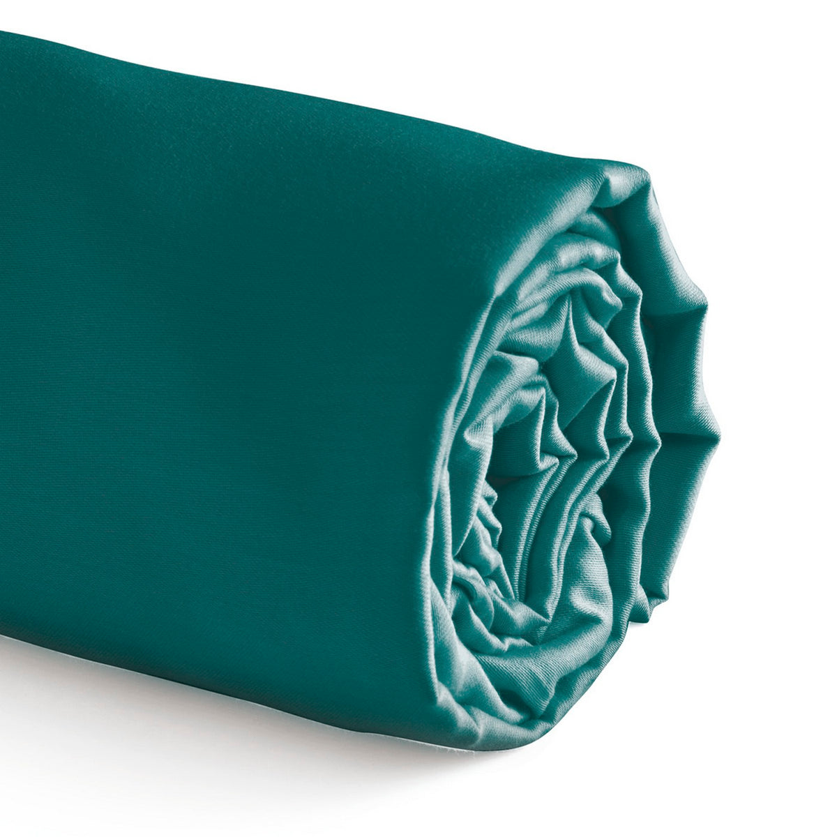 Lenzuolo Con Angoli In Raso Di Cotone - Verde - Tinta Unita