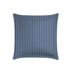 Set Of 2 Dobby Stripe Woven Cotton Satin Pillowcases - Blue - Dobby Stripe Woven