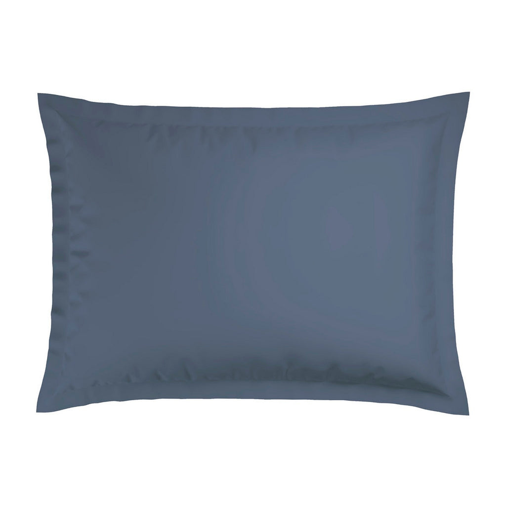 Set Of 2 Dobby Stripe Woven Cotton Satin Pillowcases - Blue - Dobby Stripe Woven