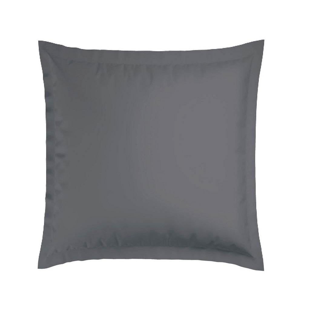 Set di 2 federe in raso di cotone a righe dobby tessute - Grigio scuro - Righe dobby tessute