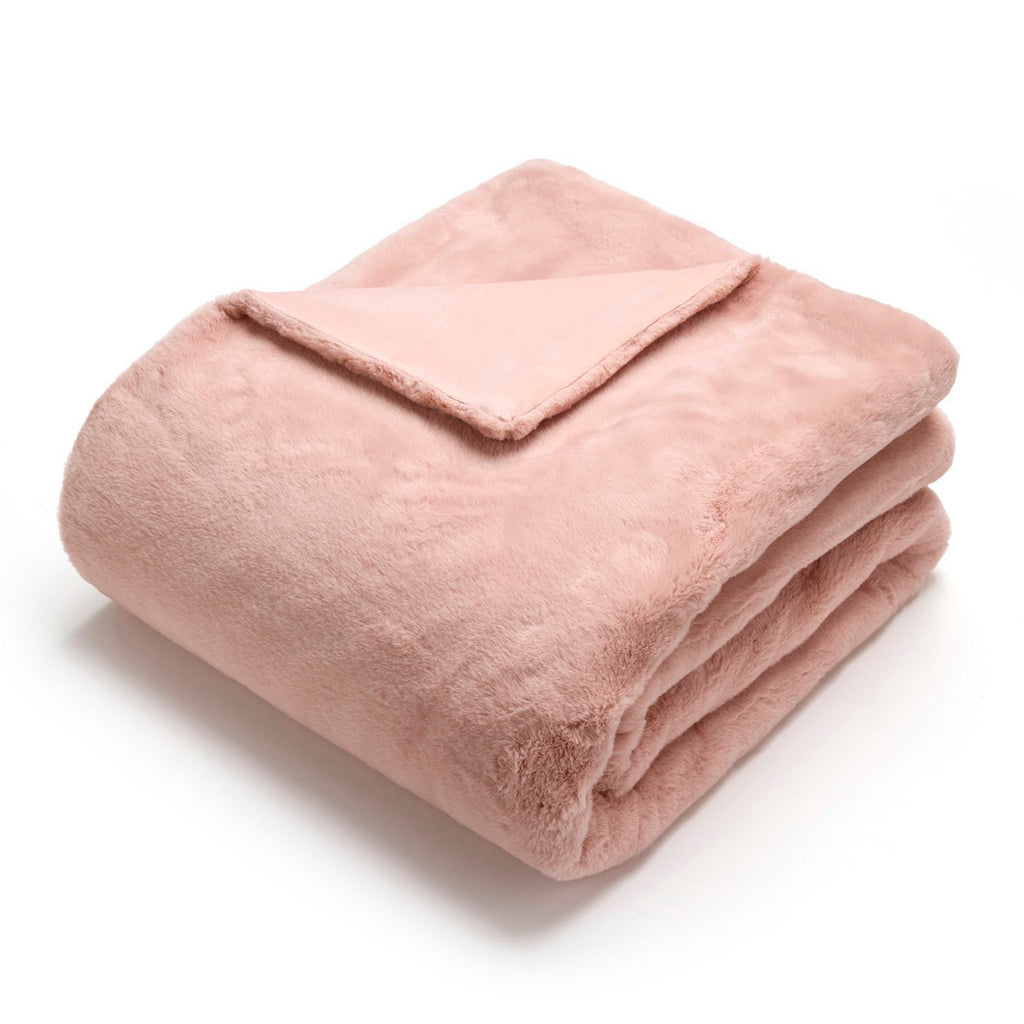 Plaid Imitation Fourrure - Rose Clair - Uni