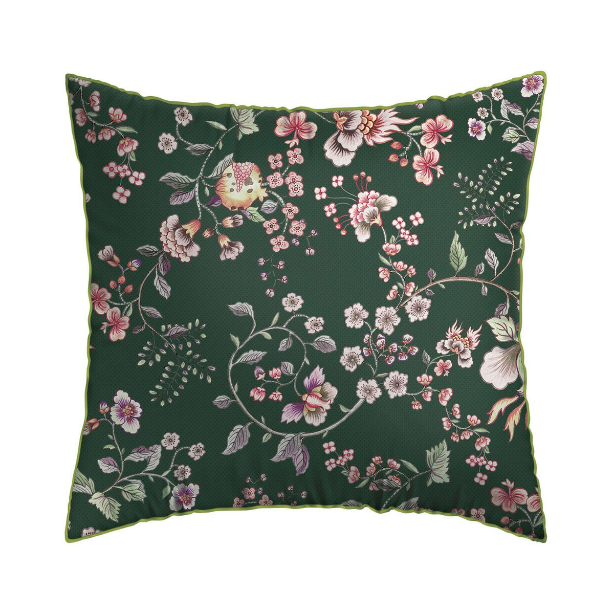 Set Of 2 Cotton Sateen Pillowcases - Green - Floral Whisper