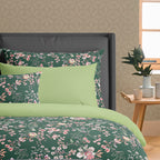 Taie De Traversin Satin De Coton - Vert - Lina Fleurs