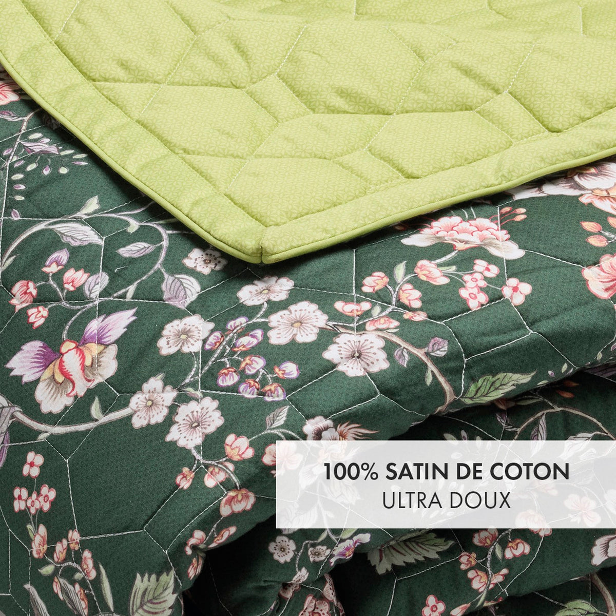 Copriletto XL - Verde - Murmure Floral