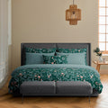 Set De 2 Fundas De Almohada Satén De Algodón - Verde - Harmonie Des Oiseaux