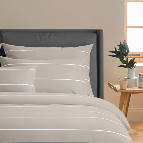 Set De 2 Taies D'Oreiller Satin De Coton - Taupe - Camille