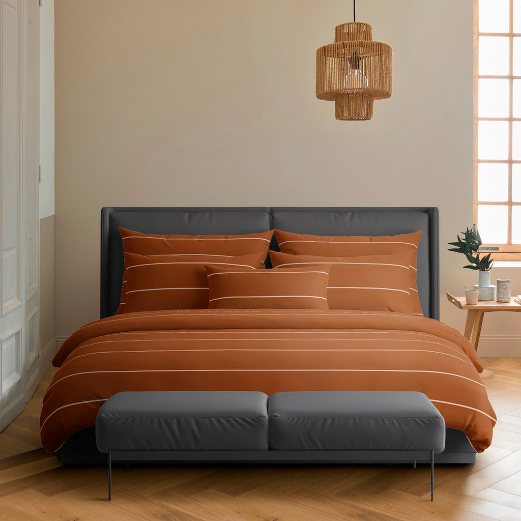 Drap Plat Satin De Coton - Brun - Camille