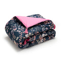 Quilt With Tassels - Dark Blue / Pink - Whisper Floral