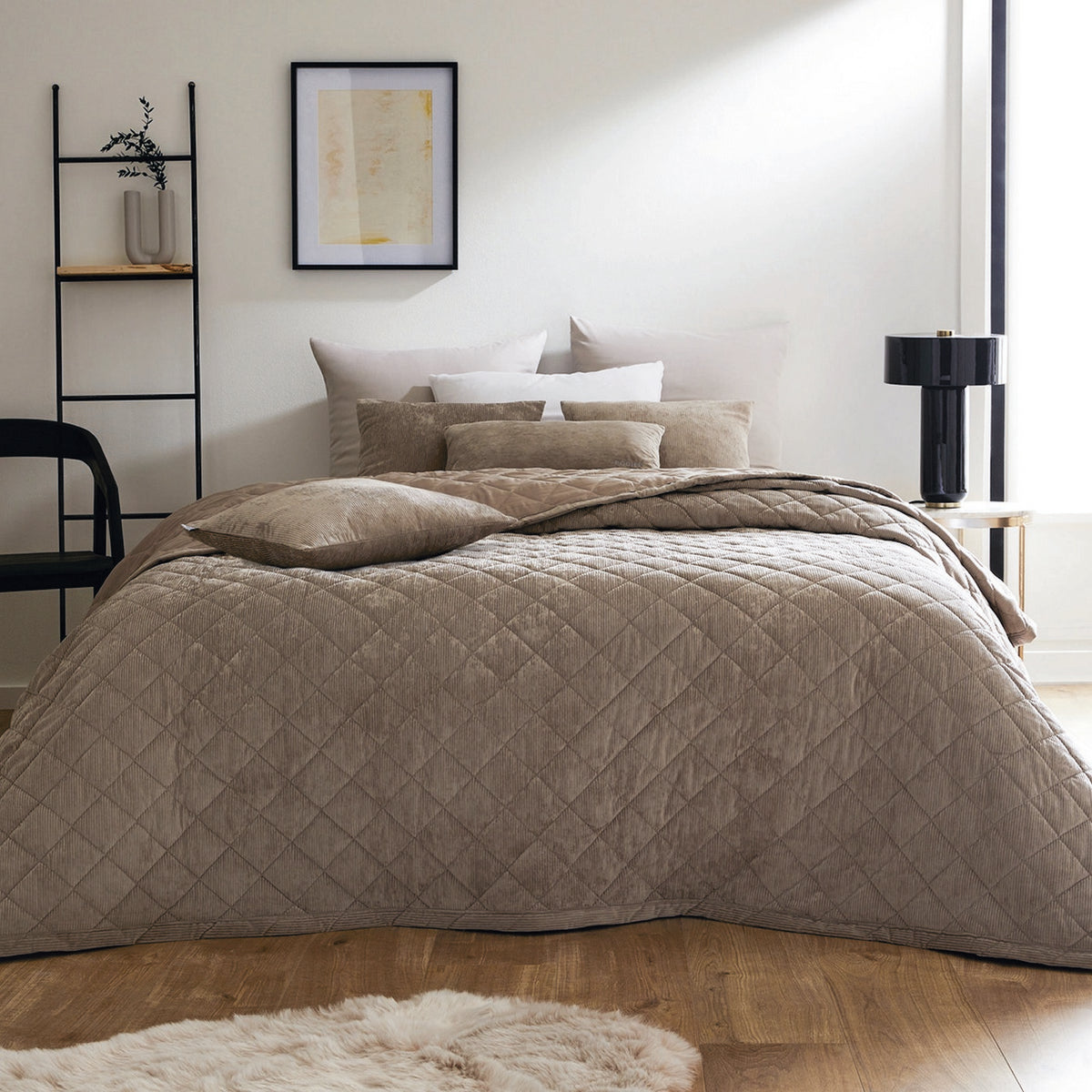 Couvre-Lit Corduroy - Taupe - Diamond