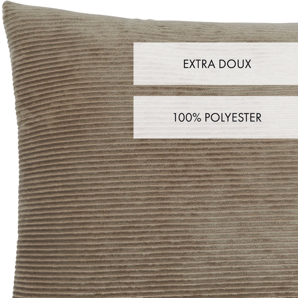 Housse De Coussin Velours Côtelé - Taupe - Uni