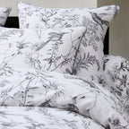 Cotton Satin Bolster Pillowcase - Black Grey - Colibri Botanique