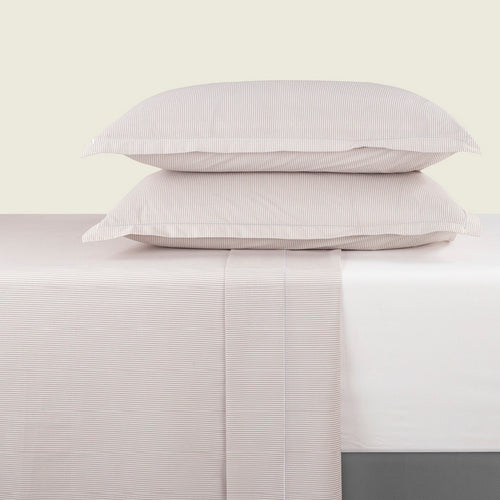 Ensemble De Draps Coton Percale - Taupe - Nantes