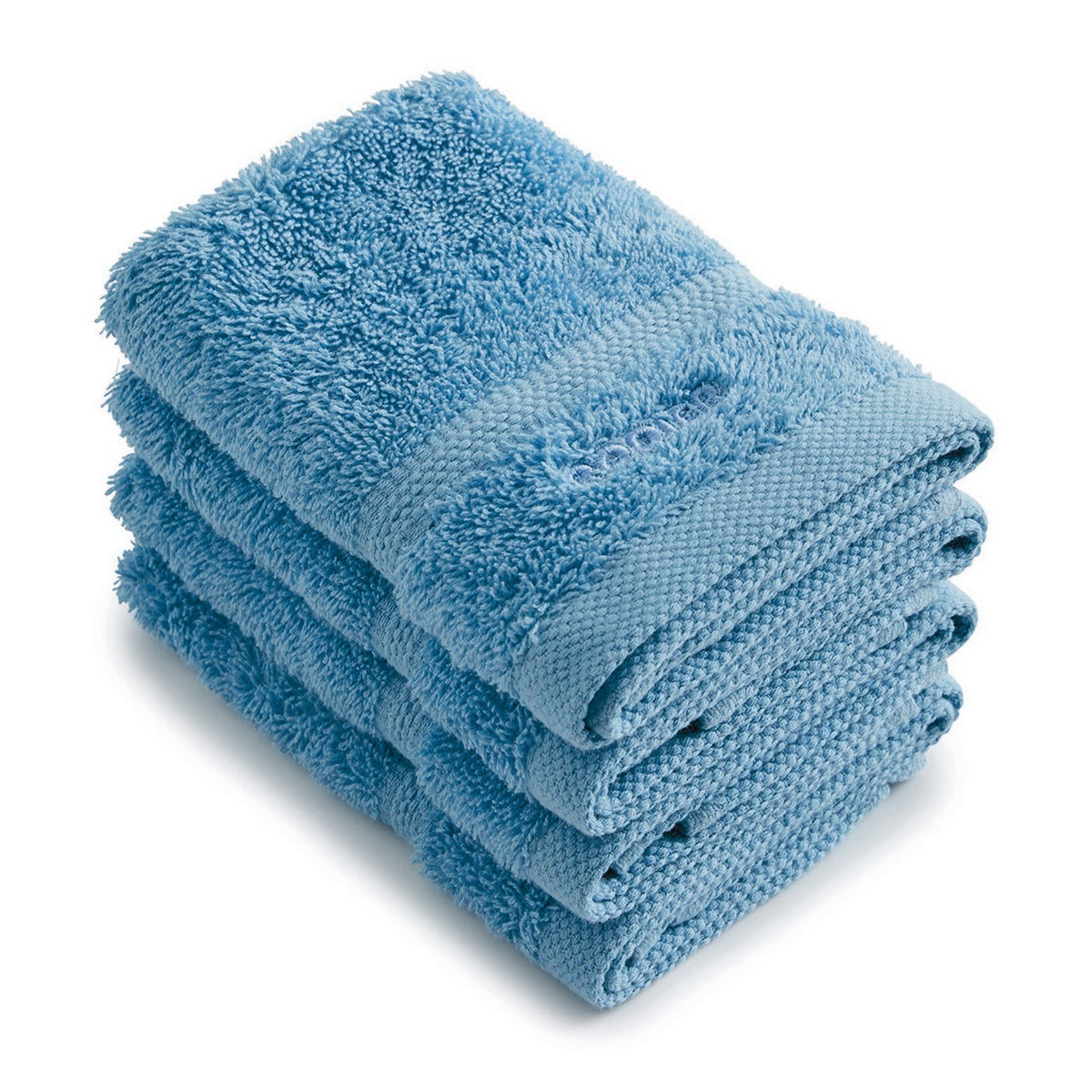 Set Of 4 Guest Towels - Sky Blue - Wave