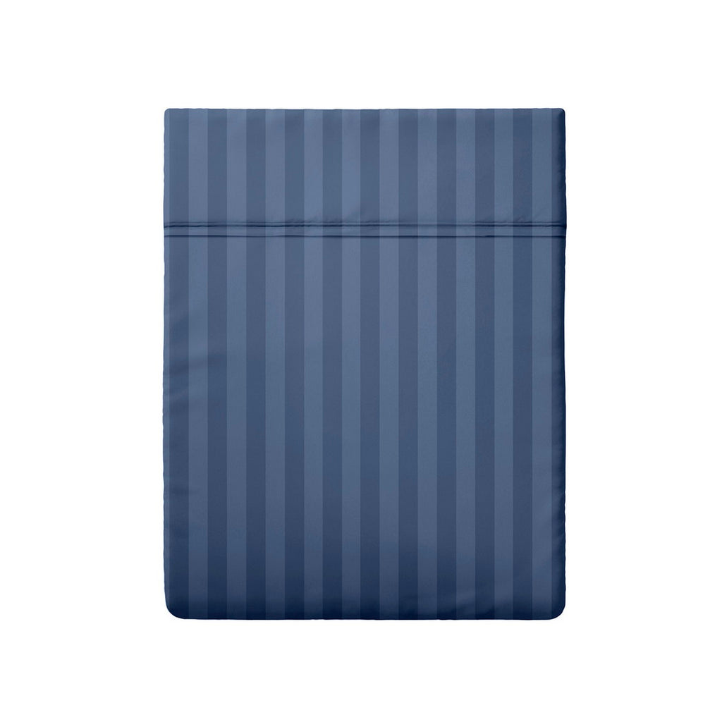 Drap Plat Satin De Coton Dobby Stripe - Bleu - Dobby Stripe Woven