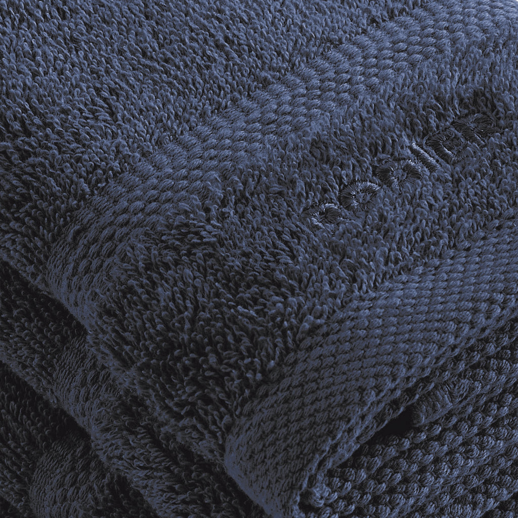 Set De 4 Serviettes D'Invitées - Bleu Marine - Vague
