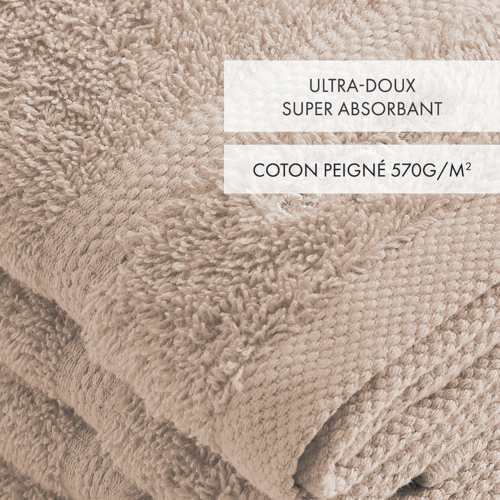 Set De 4 Serviettes D'Invitées - Taupe - Vague