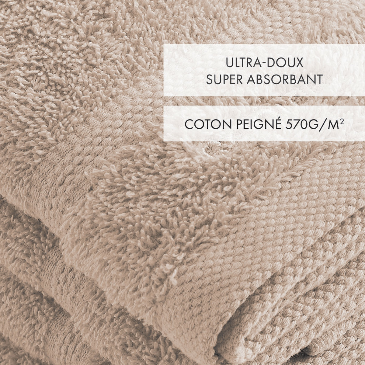 Set De 4 Serviettes D'Invitées - Taupe - Vague