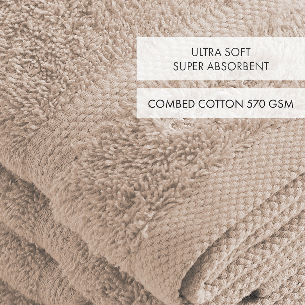 Set De 4 Serviettes D'Invitées - Taupe - Vague