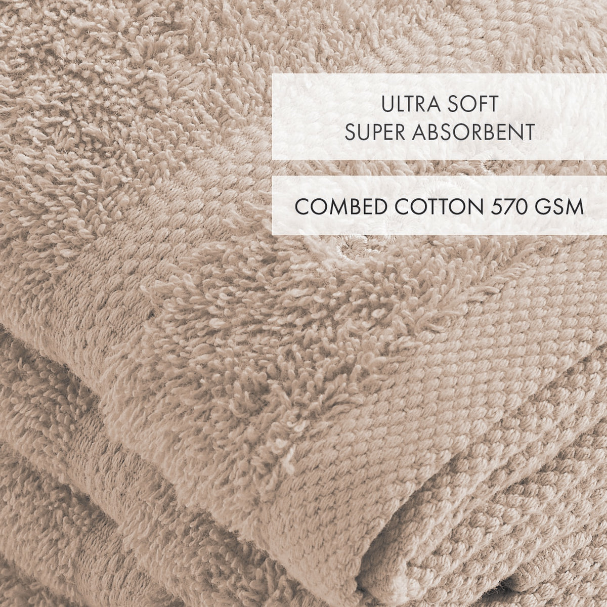 Set De 4 Serviettes D'Invitées - Taupe - Vague