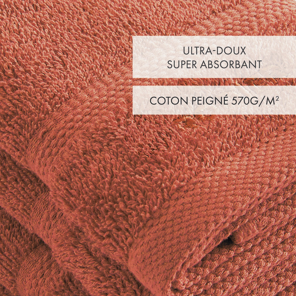 Set De 4 Toallas De Tocador - Terracotta - Vague