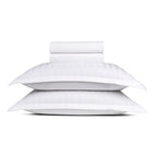 Set di lenzuola in raso di cotone a righe dobby tessute - Bianco - Dobby Stripe Woven