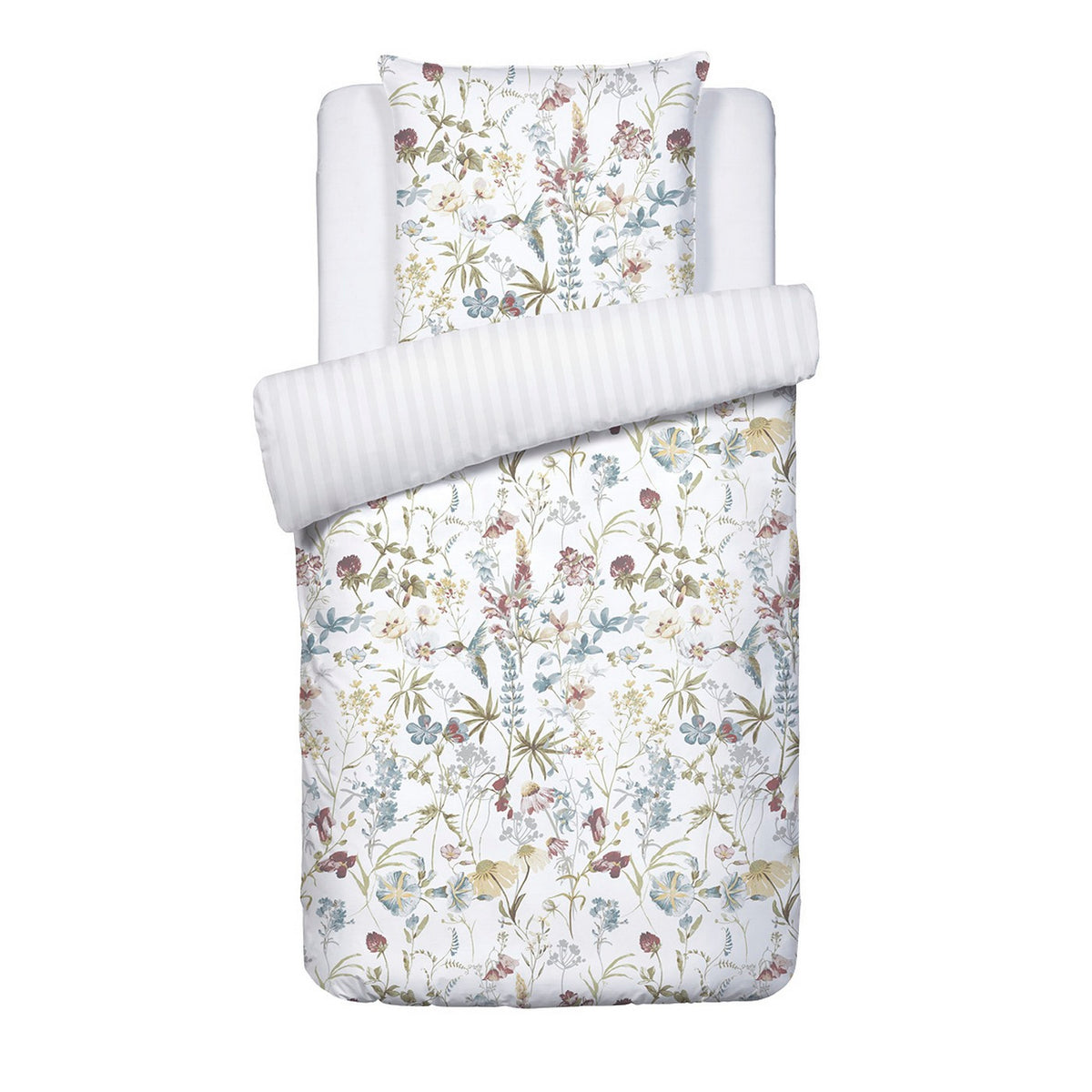 Housse De Couette + Taies D'Oreiller Satin De Coton - Blanc - Colibri Chantant