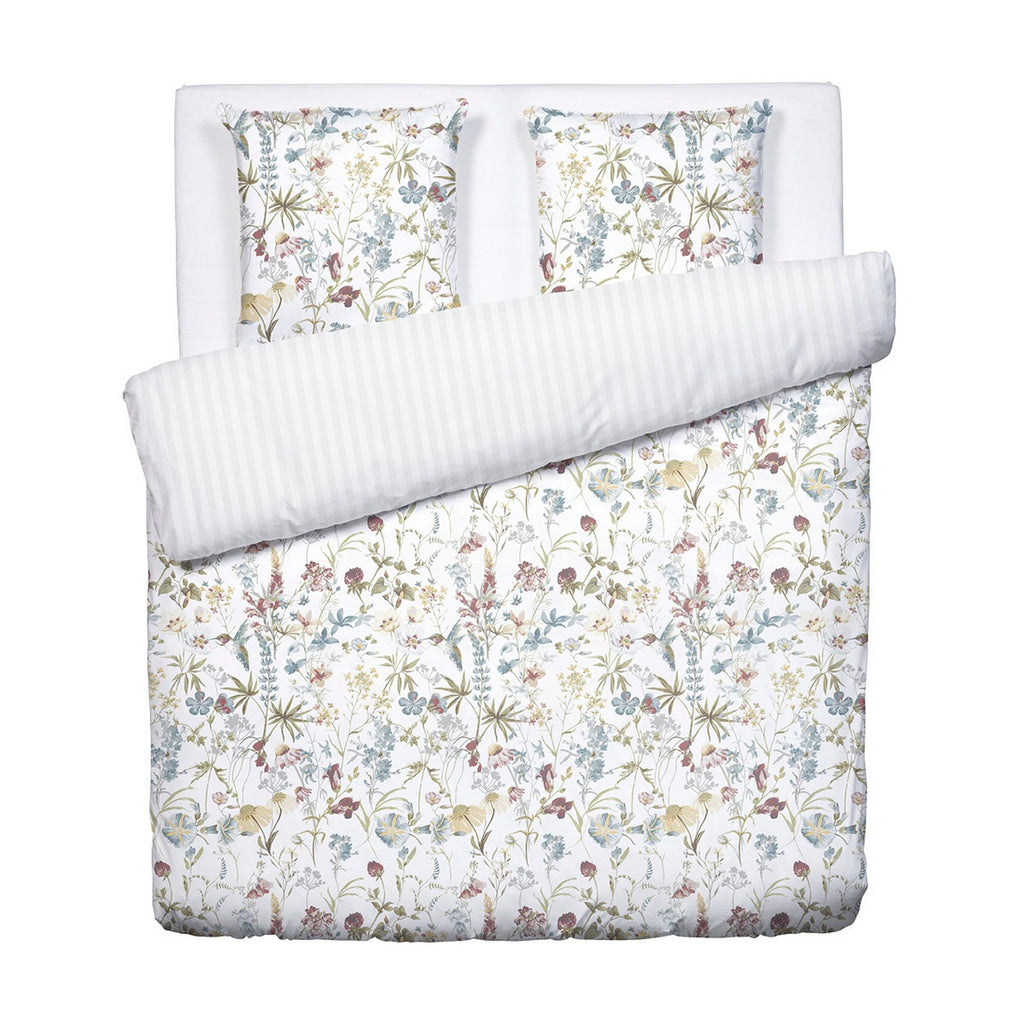 Housse De Couette + Taies D'Oreiller Satin De Coton - Blanc - Colibri Chantant