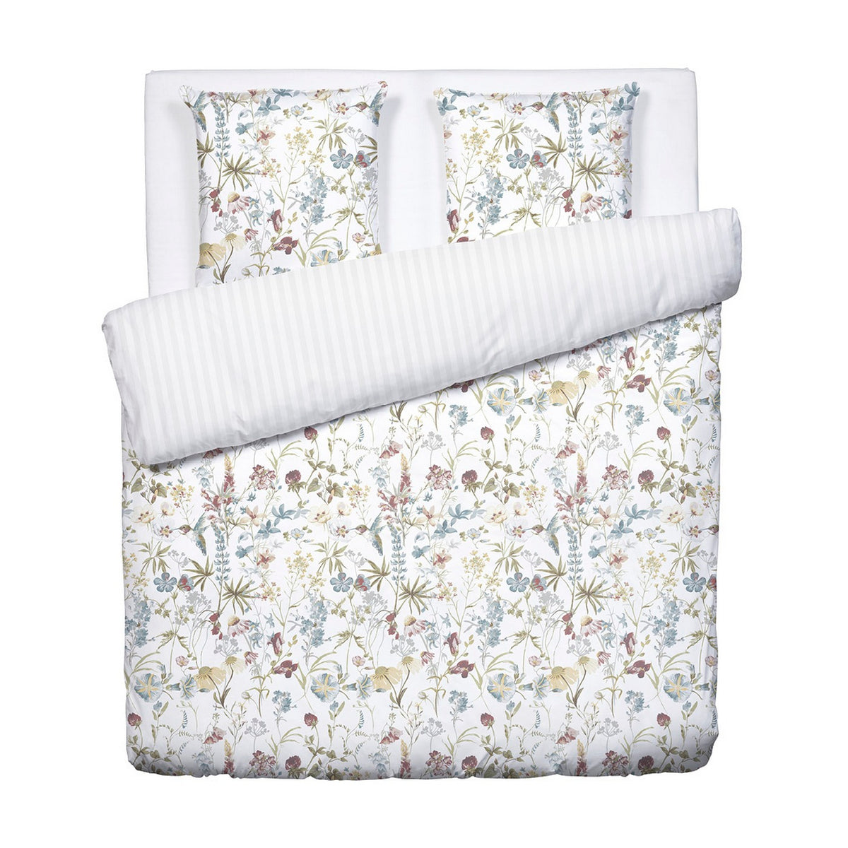 Housse De Couette + Taies D'Oreiller Satin De Coton - Blanc - Colibri Chantant