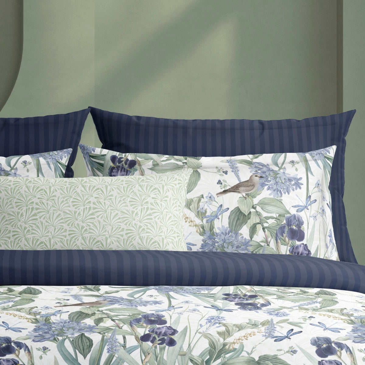 Housse De Couette + Taies D'Oreiller Satin De Coton - Blanc - Jardin D'Eden