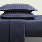 Drap-Housse Satin De Coton - Bleu Foncé - Uni