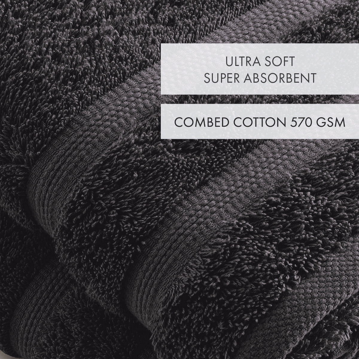 Set of 2 Towels - Dark Grey - Vague