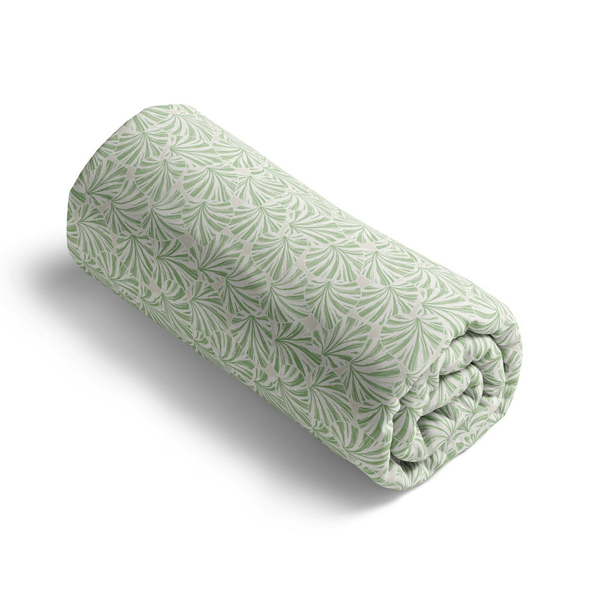 Drap-Housse Satin De Coton - Vert - Feuilles De Coeur