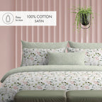 Drap Plat Satin De Coton - Blanc - Eclat D'Eucalyptus