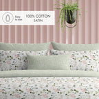 Ensemble De Draps Satin De Coton - Blanc - Eclat D'Eucalyptus