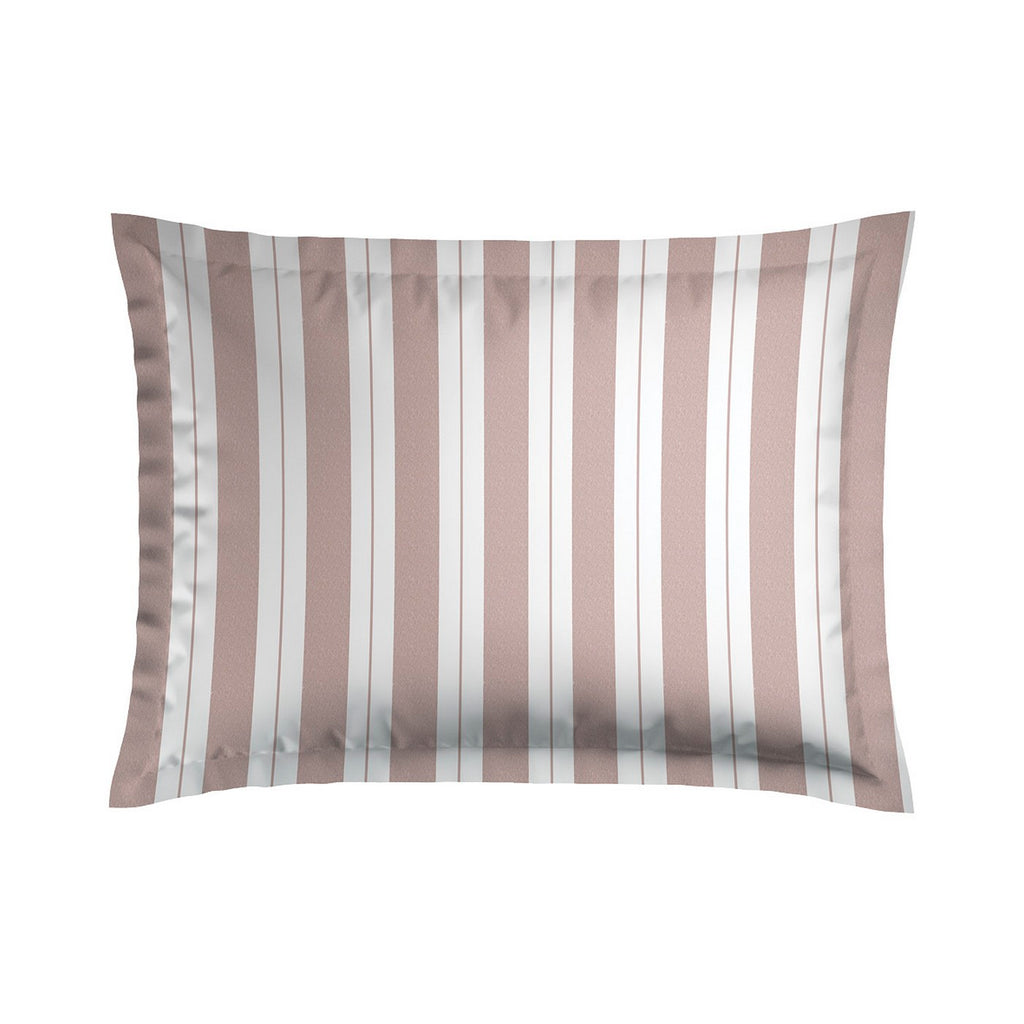 Juego de 2 fundas de almohada de satén de algodón - Rosa viejo - Rayas finas