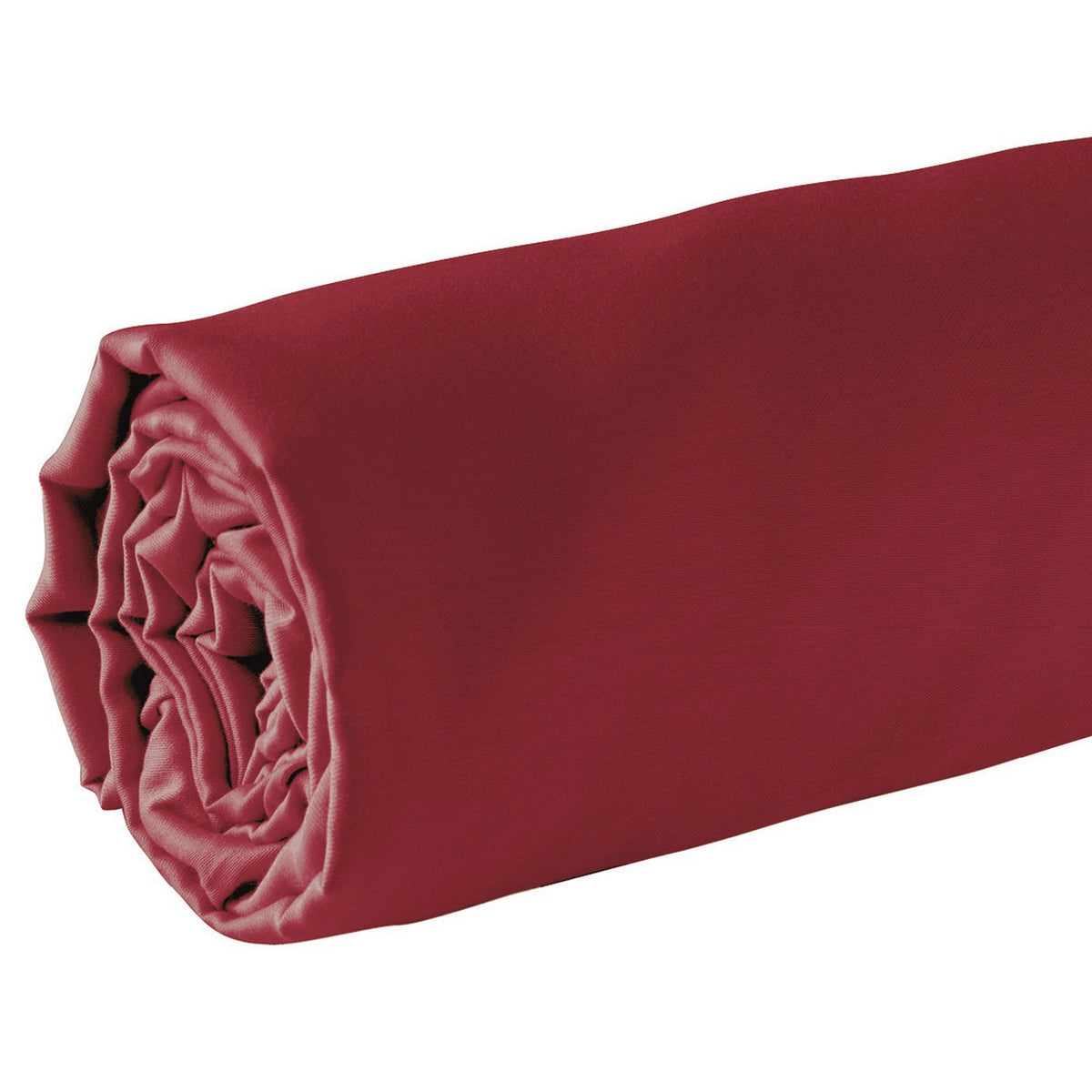 Lenzuolo con angoli in raso di cotone - Bordeaux 01 - Tinta unita