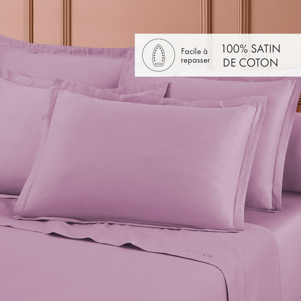 Set De 2 Taies D'Oreiller Satin De Coton - Rose 03 - Uni 1 Baratta