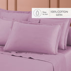 Set De 2 Taies D'Oreiller Satin De Coton - Rose 03 - Uni 1 Baratta