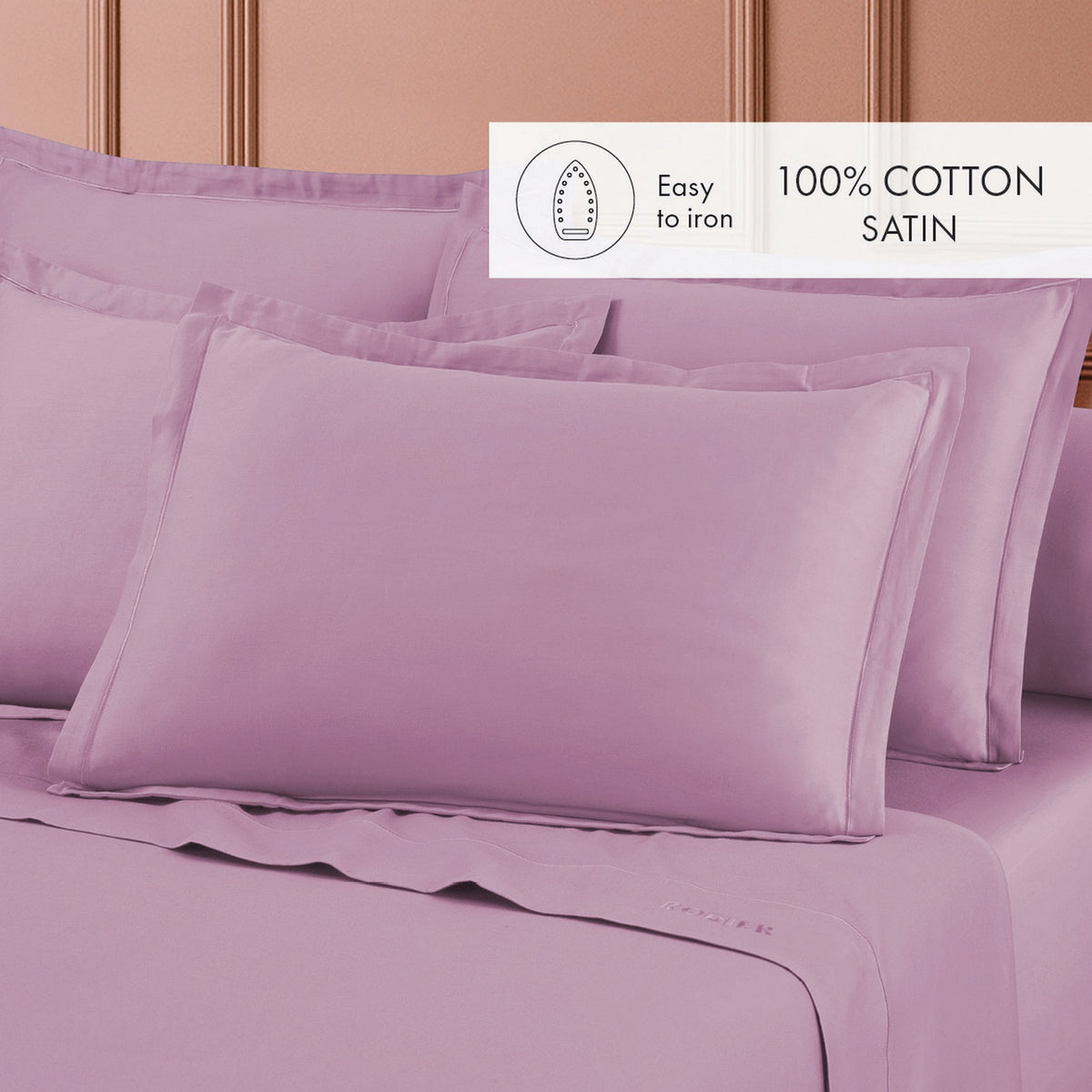 Set De 2 Taies D'Oreiller Satin De Coton - Rose 03 - Uni 1 Baratta