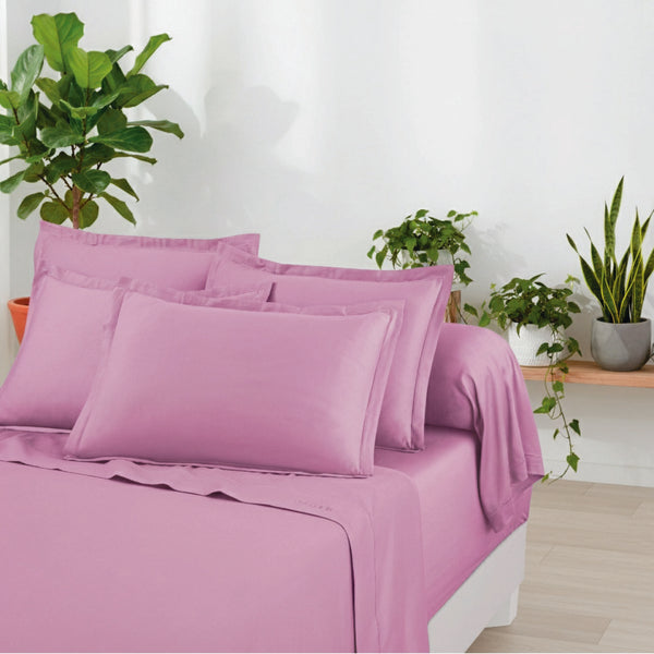 Set De 2 Taies D'Oreiller Satin De Coton - Rose 03 - Uni 1 Baratta