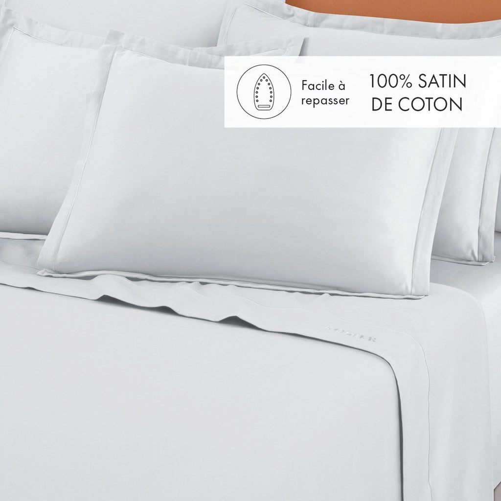 Drap Plat Satin De Coton - Blanc 01 - Uni 1 Baratta