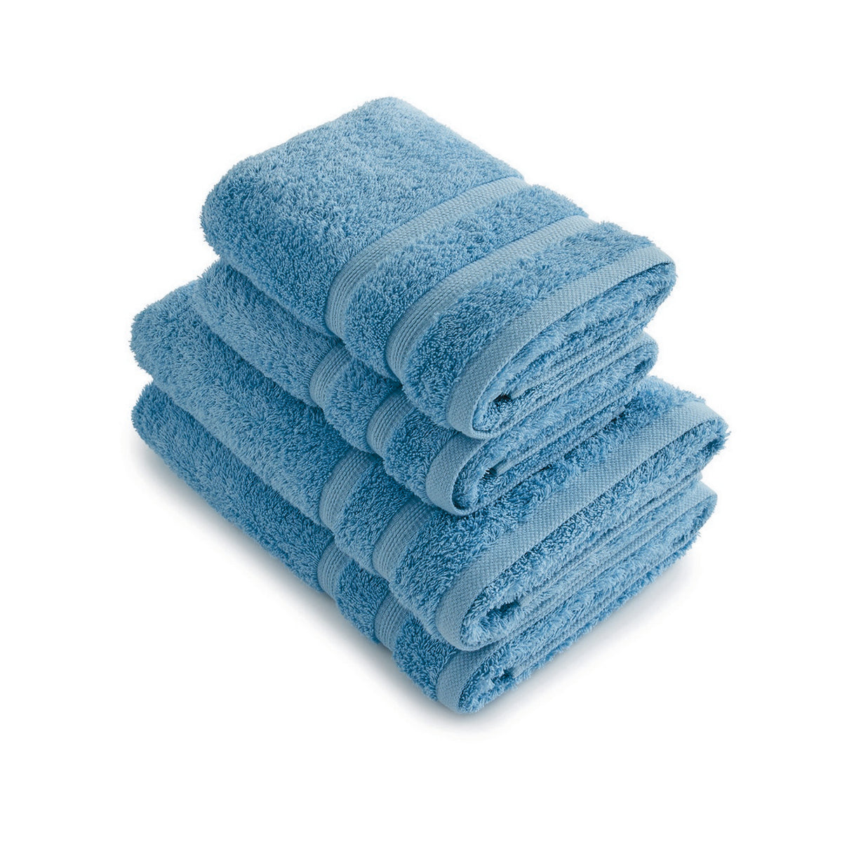 Set de 2 toallas y 2 toallas de baño - Azul cielo - Vague
